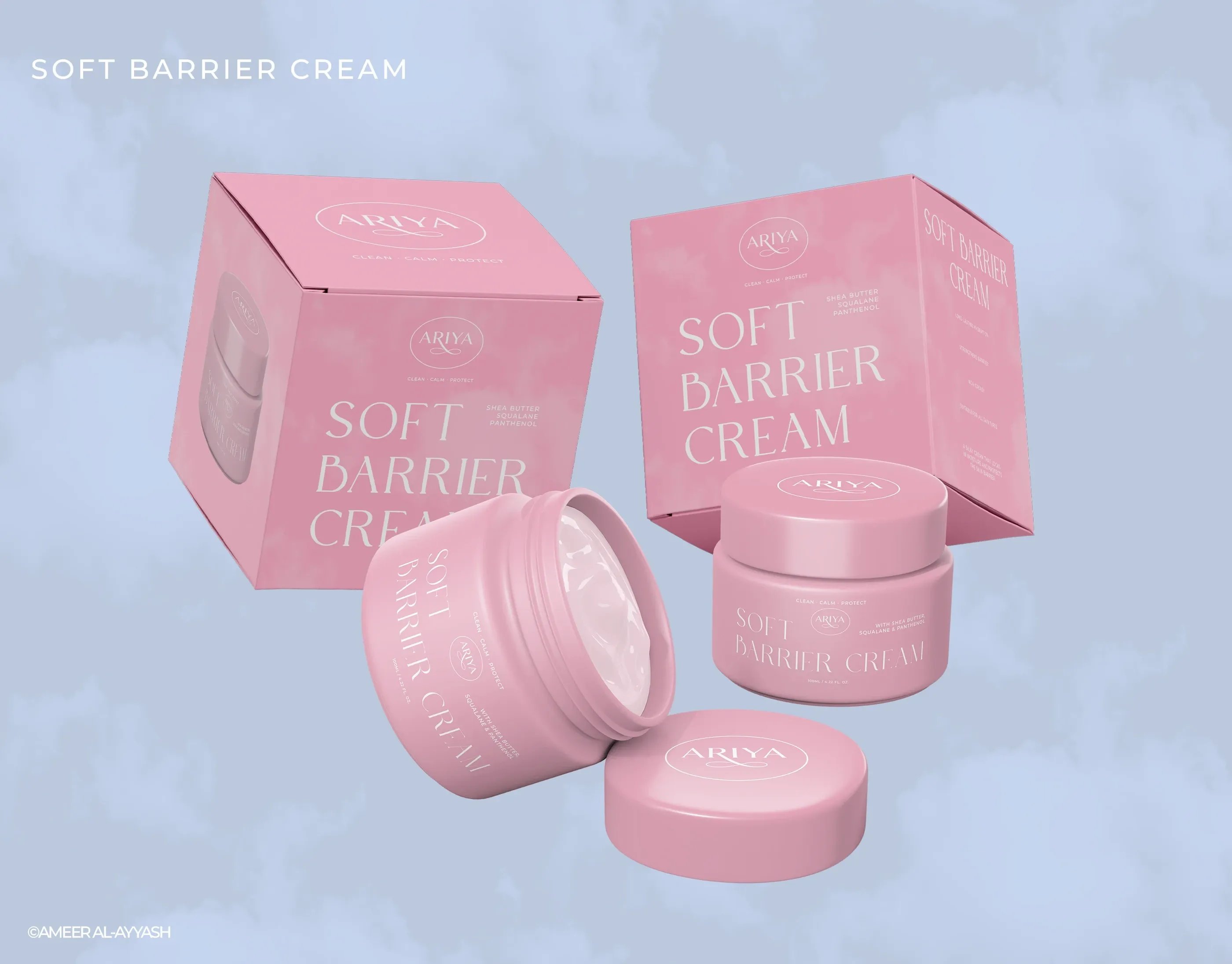 ARIYA Soft Barrier Cream jars and boxes