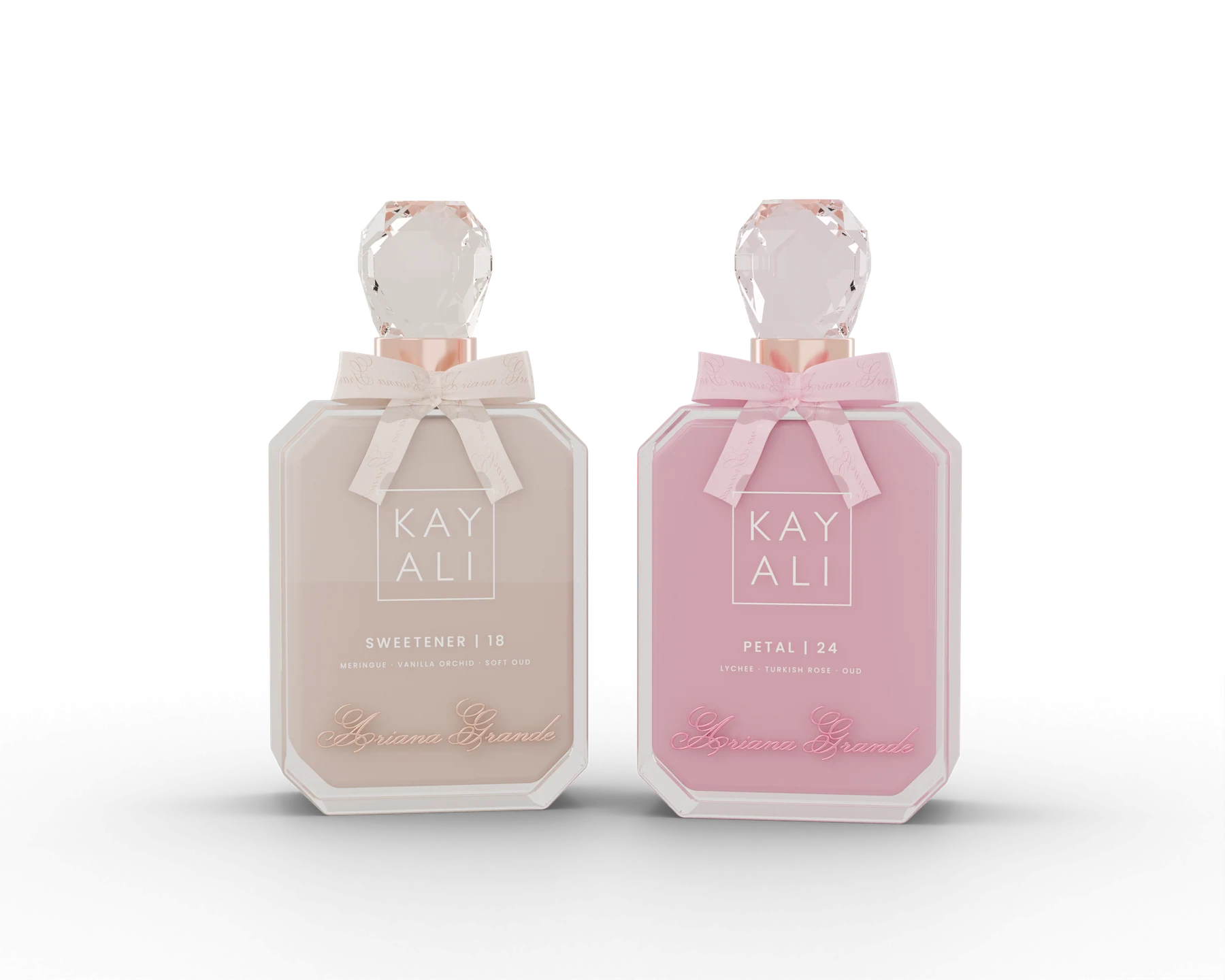 Sweetener and Petal flacons side by side