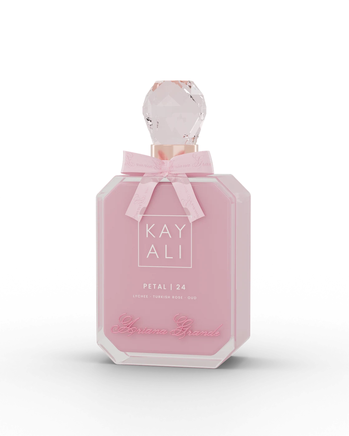 PETAL | 24 eau de parfum: pink flacon, crystal stopper, satin bow