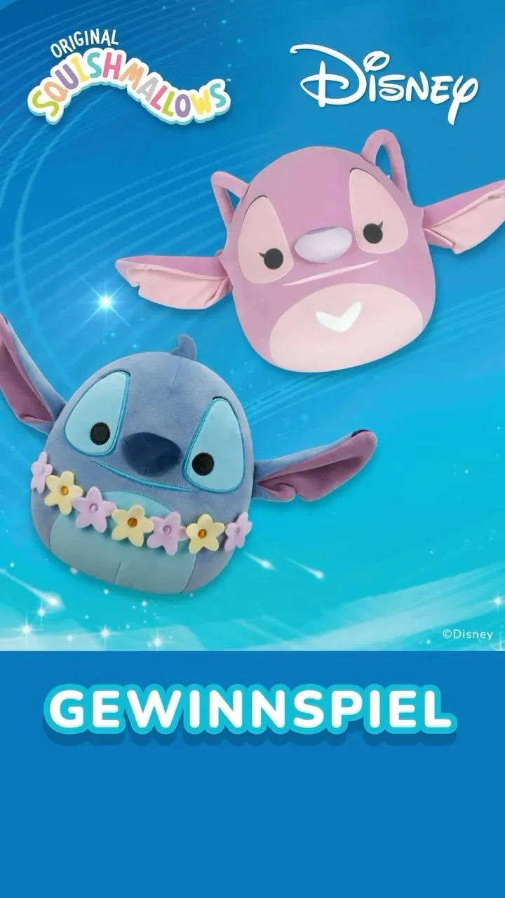 Squishmallows × Disney giveaway with Angel and Stitch