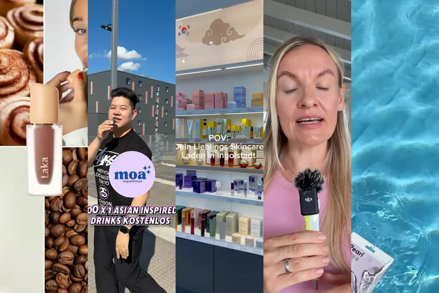 Five Korean Beauty House posts side by side, as a feed wall