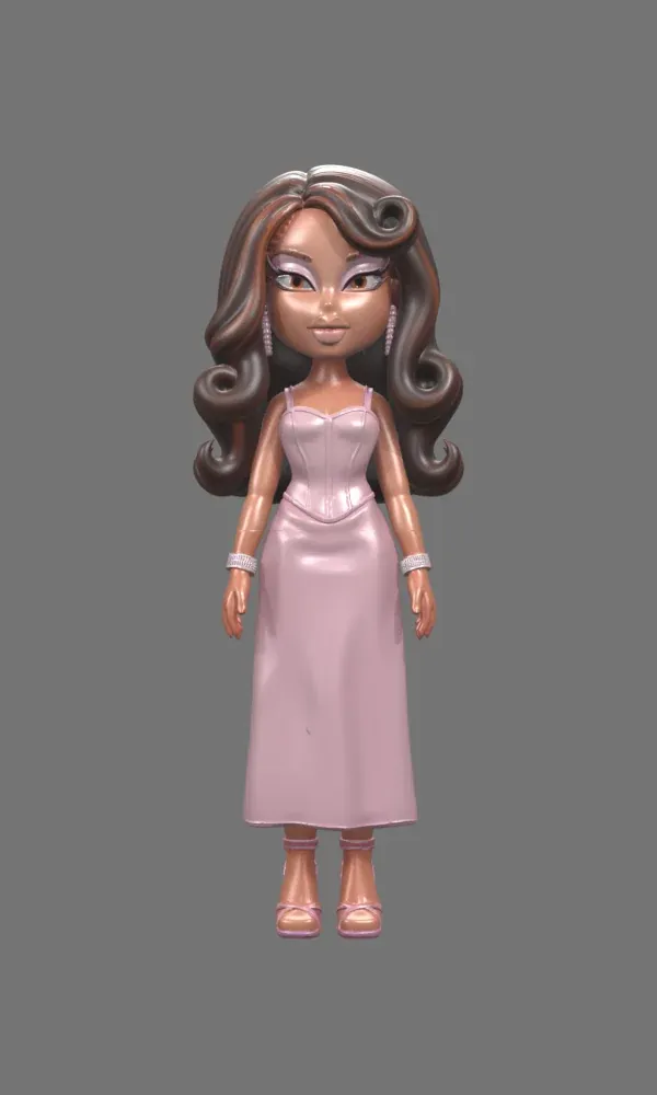 The textured 3D doll, front view