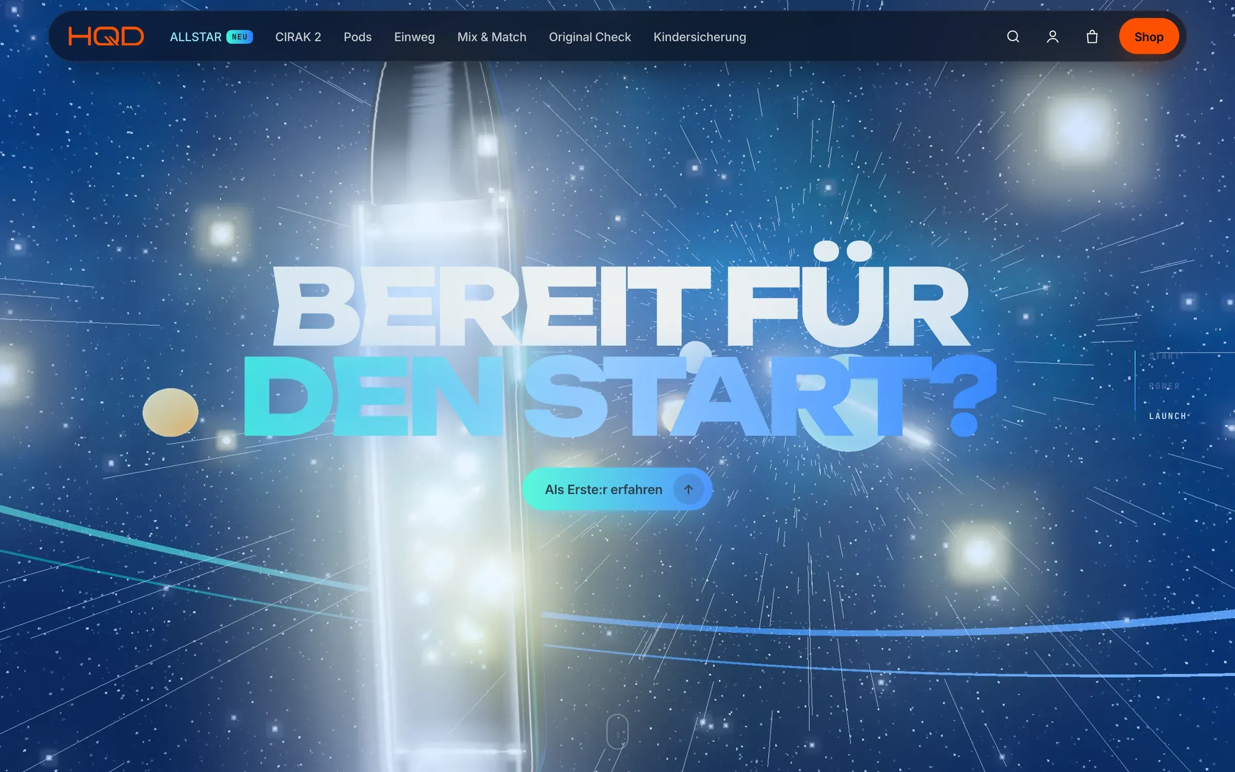 Launch sequence: the dive into warp, “Bereit für den Start?”
