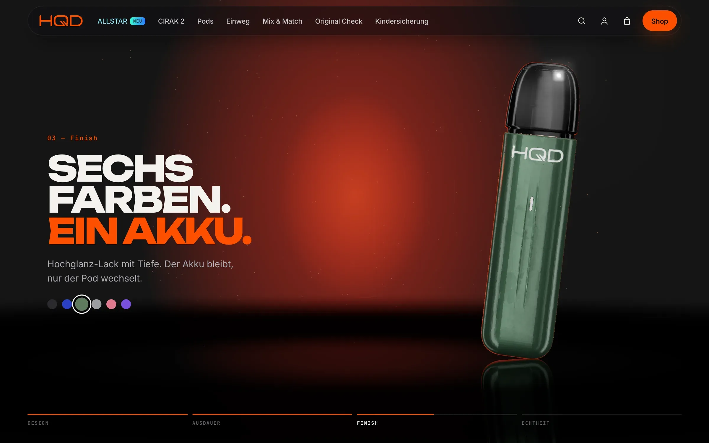 CIRAK 2 story, step three: the same device recoloured to green