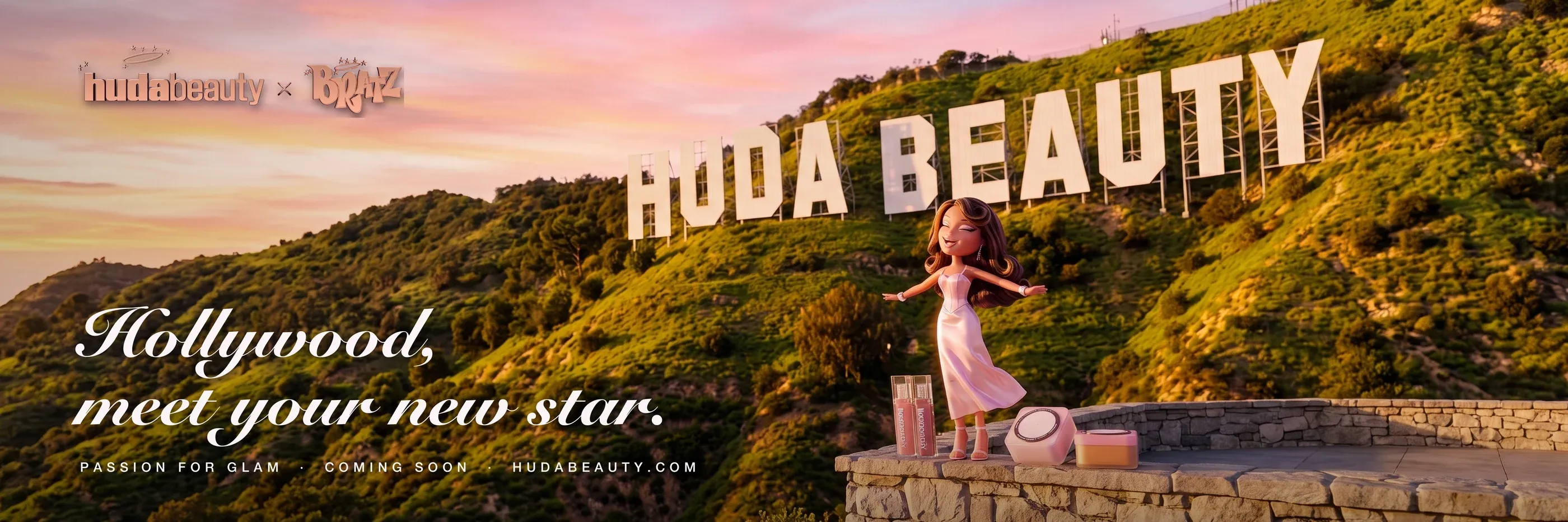 Billboard artwork, 48 × 14 ft, golden hour