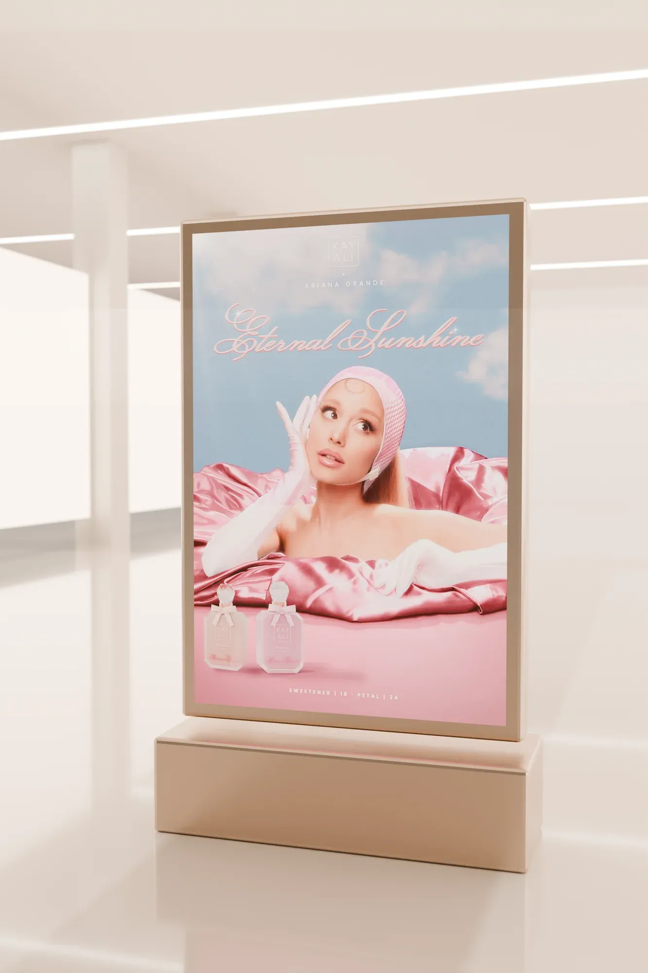 Mall lightbox mock-up with the Petal key visual