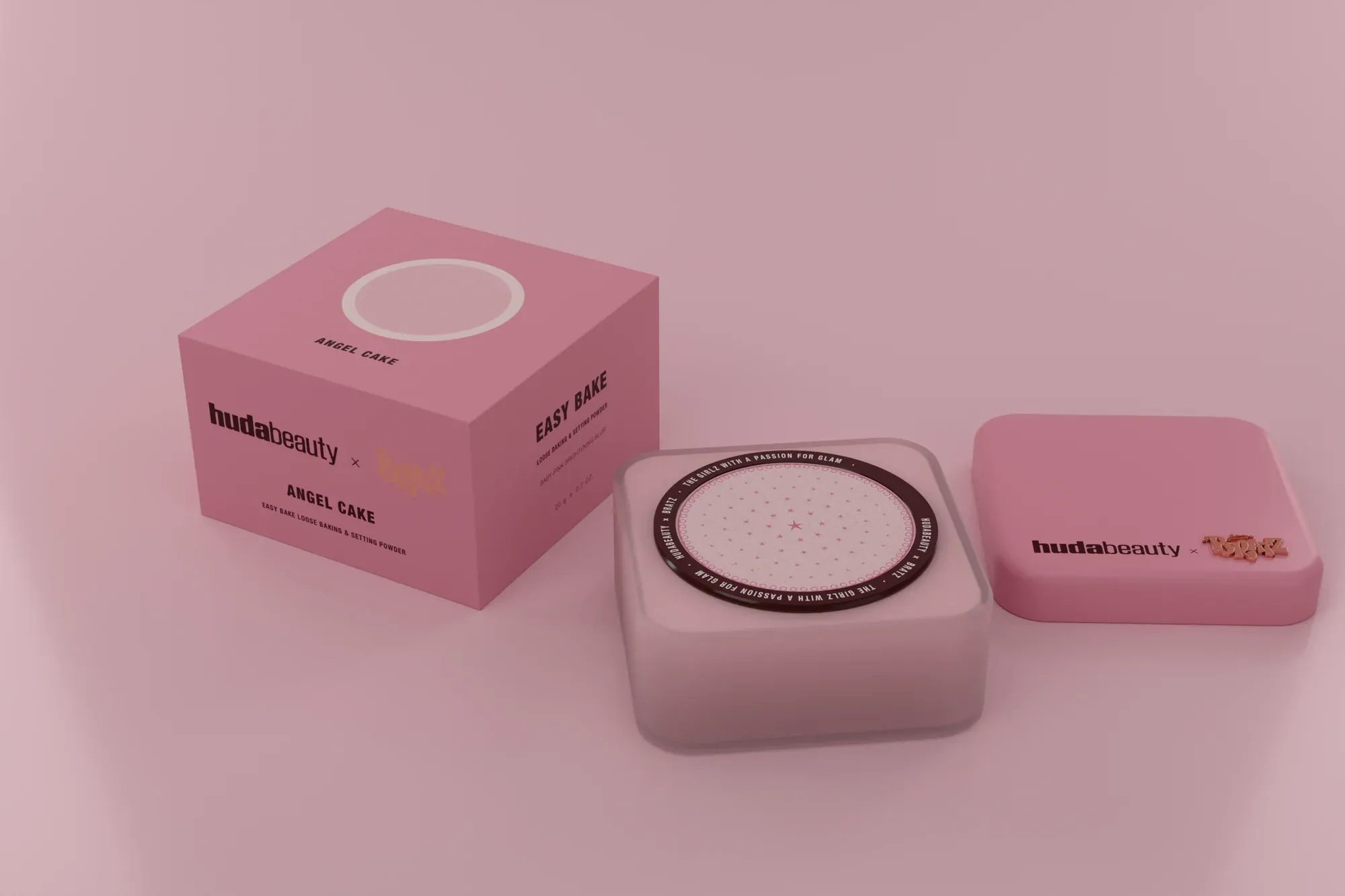 The Angel Cake carton and jar, rendered
