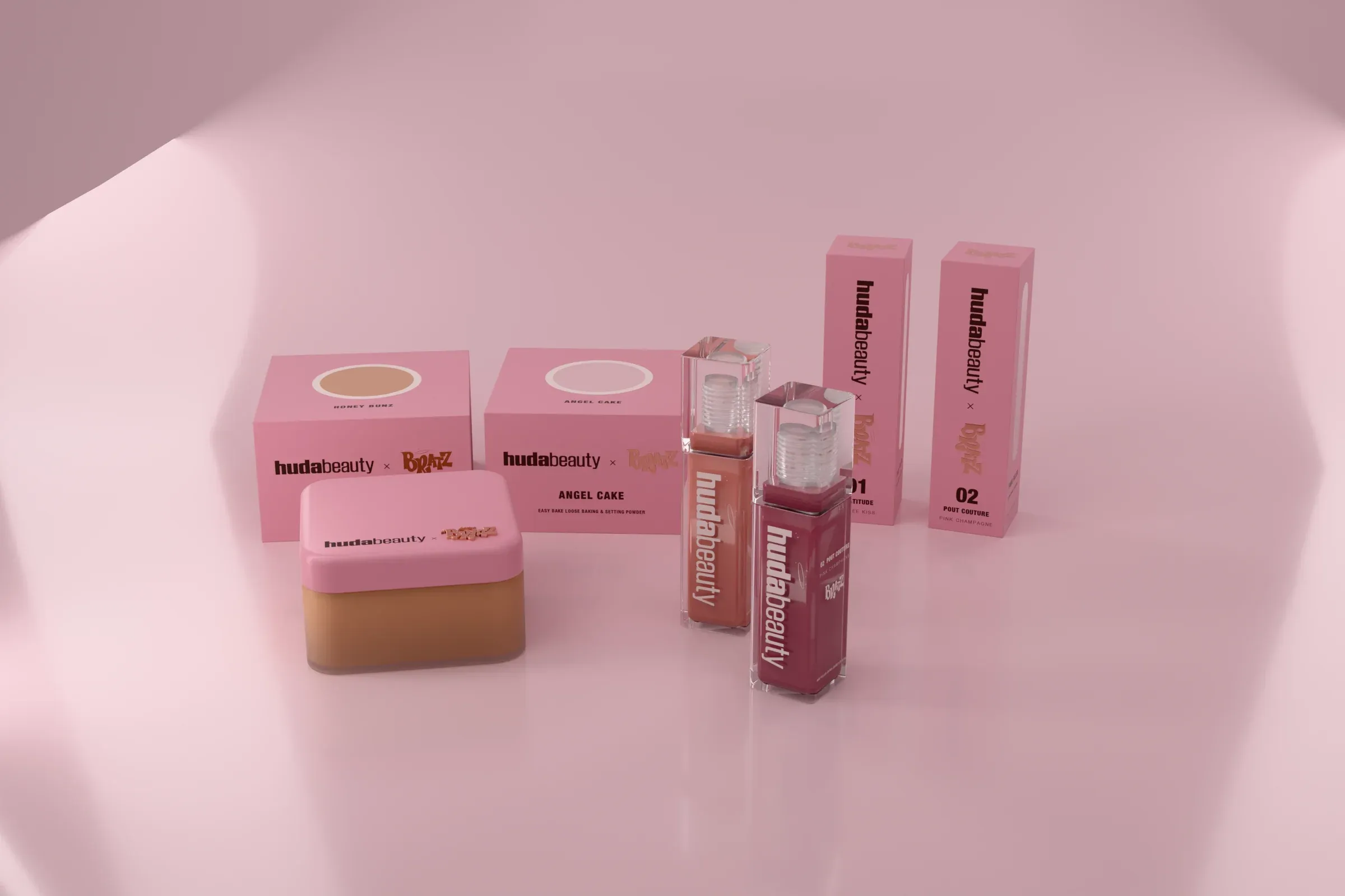 All four cartons lined up with their products