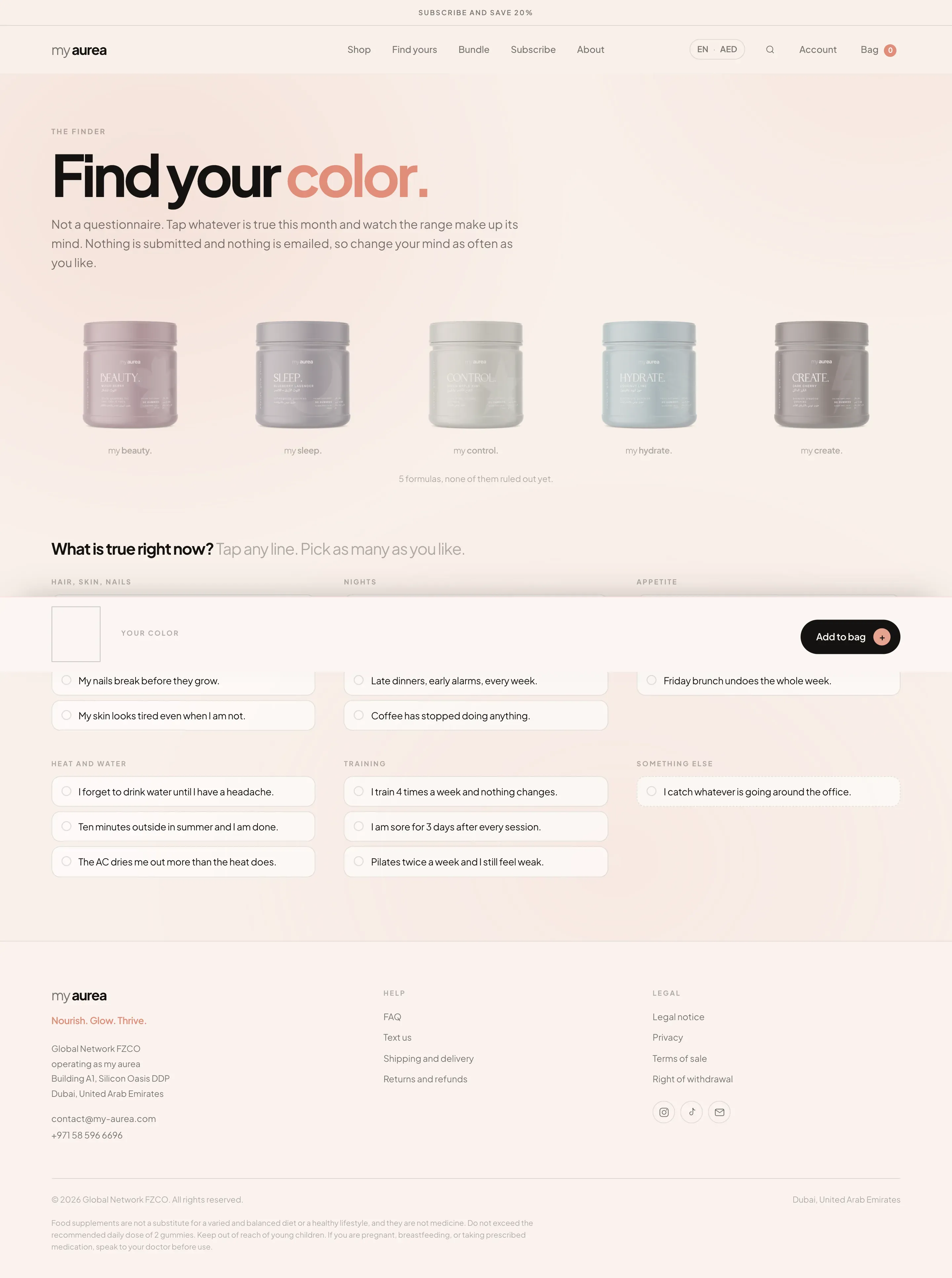 The Find yours page