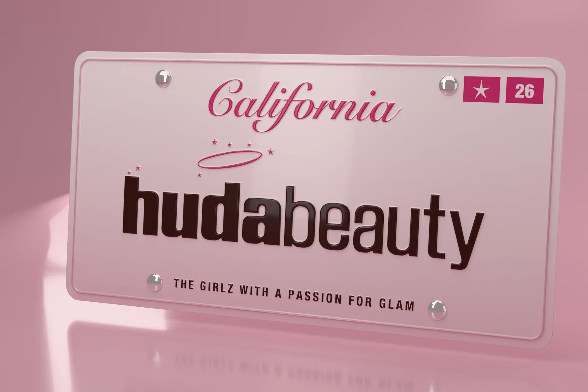 The licence plate, rendered in 3D