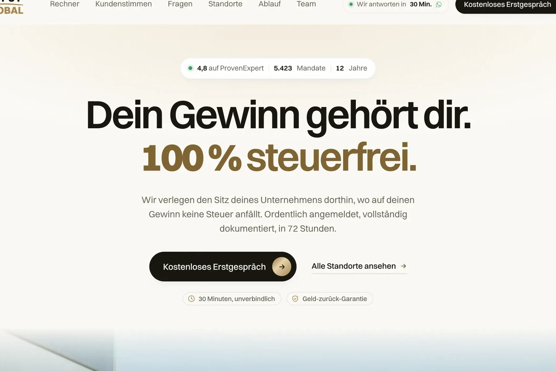 The Setup Global home page hero