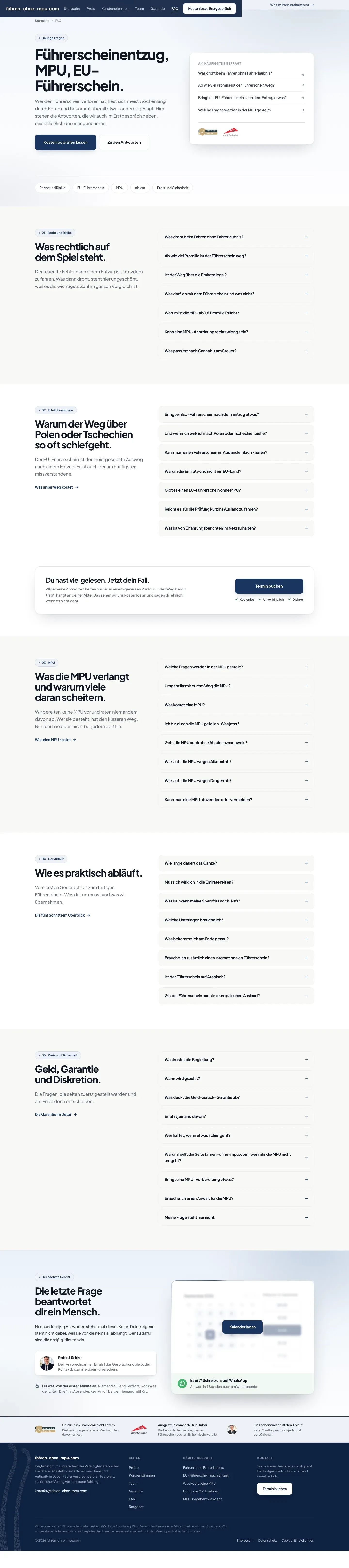 fahren-ohne-mpu.com, FAQ page