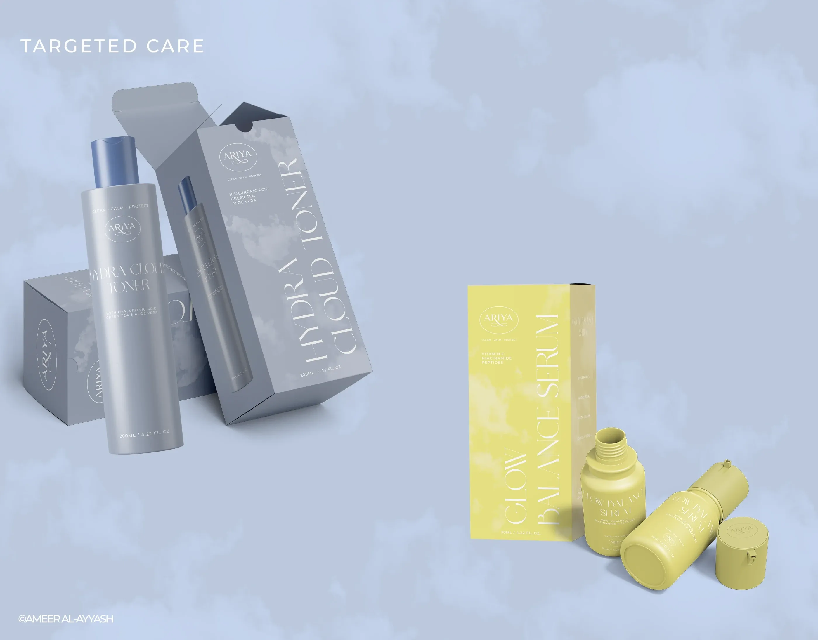 Hydra Cloud Toner and Glow Balance Serum with boxes