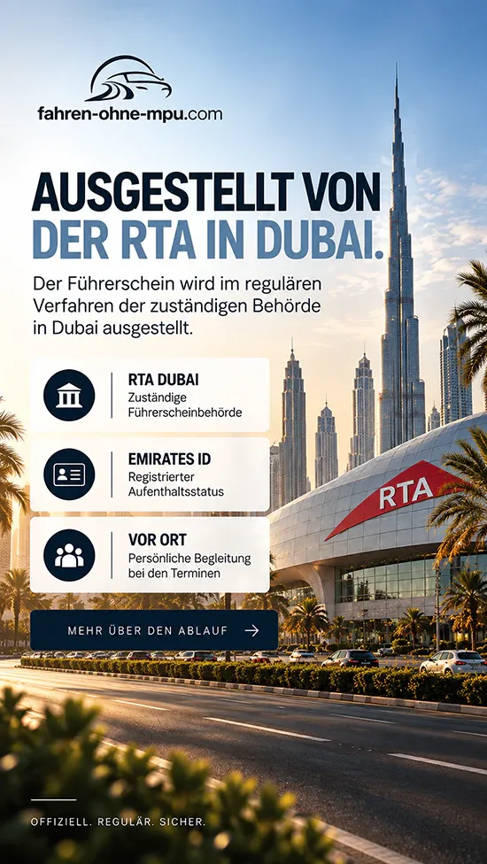 Story: “Ausgestellt von der RTA in Dubai”