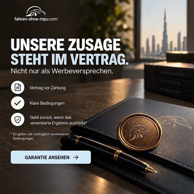 Wave two: “Unsere Zusage steht im Vertrag”, a wax seal on a leather folder