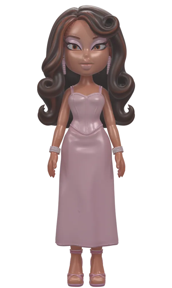 The 3D doll, textured, turning